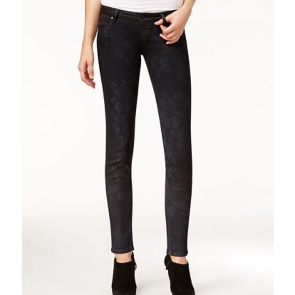 RARE New GUESS Ultra-Low Cherry Blossom Wash Jeans